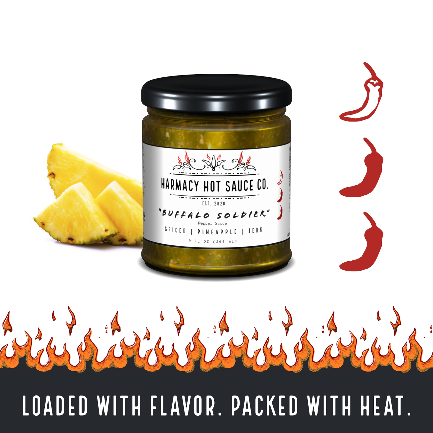 "Buffalo Soldier" Grilled Pineapple Jamaican Jerk Sauce (9oz)