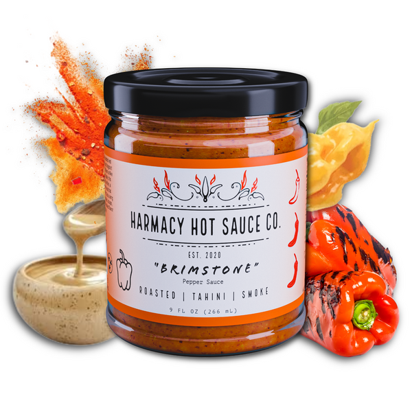 Brimstone - Roasted Red Pepper & Tahini (9oz) – Harmacy Hot Sauce Co.
