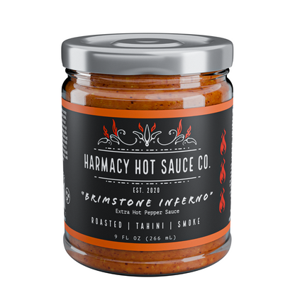 Brimstone Inferno - Extra Hot Tahini & Roasted Red Pepper Sauce (9oz)