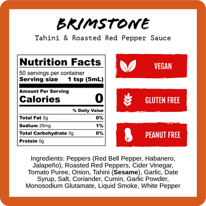 Brimstone - Tahini & Roasted Red Pepper Sauce (9oz)