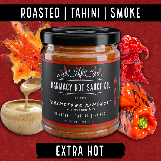 Brimstone Rimshot - Extra Hot Tahini & Roasted Red Pepper Sauce (9oz)