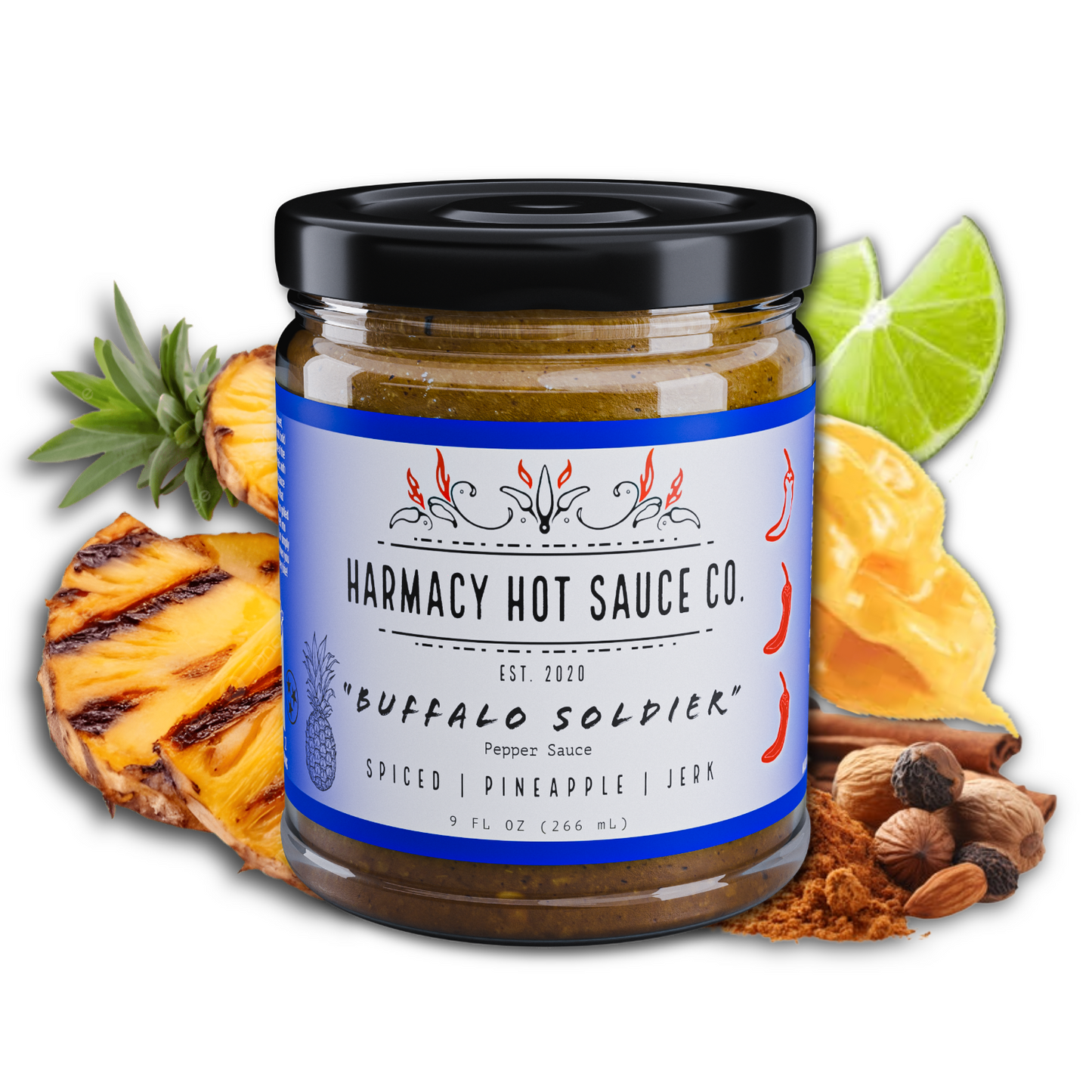 Buffalo Soldier - Pineapple Jerk (9oz) – Harmacy Hot Sauce Co.