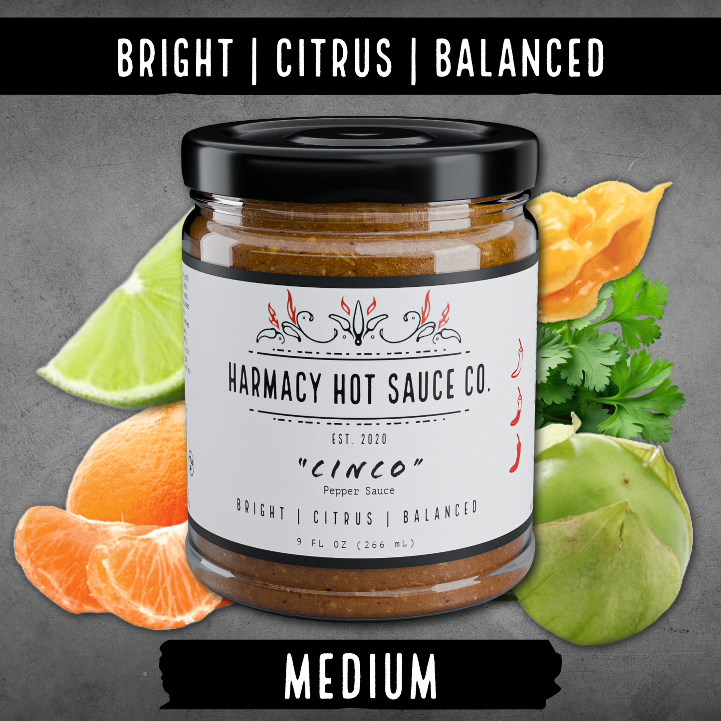 Cinco - Tomatillo & Clementine Pepper Sauce (9oz)