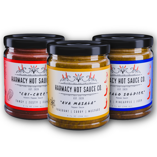 Exotic Eats Hot Sauce Variety Pack by Harmacy – Harmacy Hot Sauce Co.