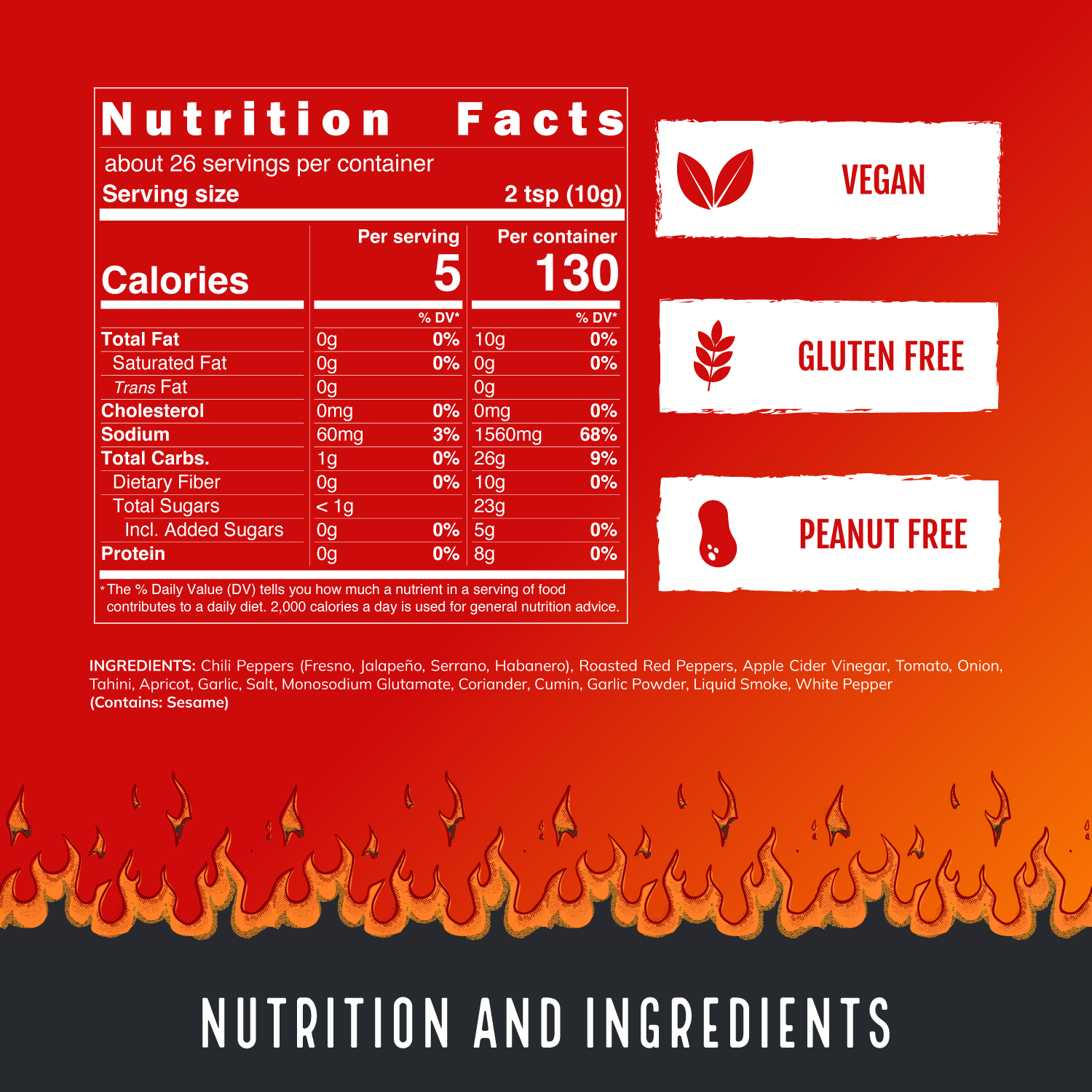 "Brimstone Rimjob" Tahini & Roasted Red Pepper Sauce (9oz) Harmacy