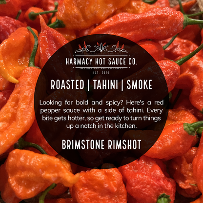 "Brimstone Rimshot" Super-Hot Tahini & Roasted Red Pepper Sauce (9oz)