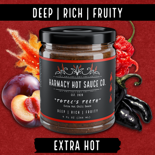 Totec's Teeth - Extra Hot Dried Chili & Plum Pepper Sauce (9oz)